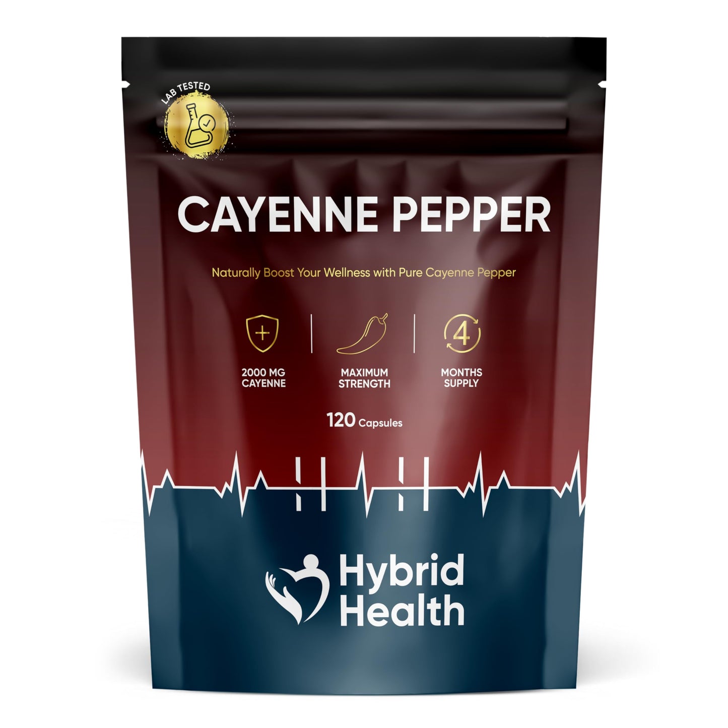 Mystic Nature Hybrid Health Cayenne Pepper 2,000mg - 4 Months Supply, 120 Capsules, High Strength Capsicum Extract, Cayenne Pepper Capsules, Vegan Non-GMO Formula