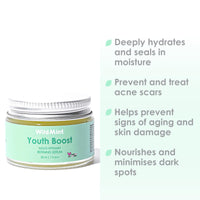 WildMint Youth Boost Natural Face Serum | Hydrating Anti-Aging Serum for Sensitive, Dry, Mature & Menopause Skin | Hyaluronic Acid & Vitamin C | UK Made Vegan & Cruelty-Free Skincare | 30ml