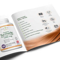 Organic Turmeric Curcumin 1440mg - 180 Premium Vegan Capsules - High Strength Quality Organic Turmeric Curcumin with Organic Black Pepper & Ginger