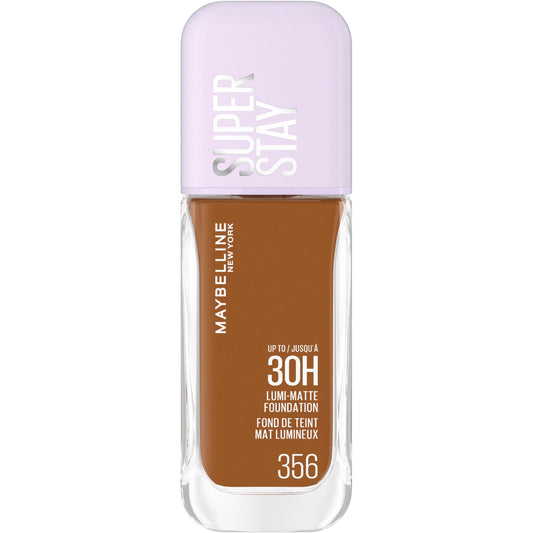 Maybelline New York Super Stay up to 30H Lumi-Matte Foundation, Medium-Full Coverage, Vegan Formula*, Amino Acids, Niacinamide, Vitamin E - Shade 356