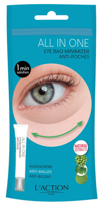 L'Action Paris All In One Eye Bag Minimiser, Natural Plant Based Cream Minimises Tired Eyes and Eye Bags, Vitamin E Softens and Hydrates Skin, Youthful Complexion, 20ml