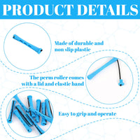 Qianeffort Perm Rods,60Pcs Small Size Perm Curlers,Blue Perming Rods Perm Kit Home Perm Rollers for Women,Perm Rods for Short Hair for Women Men Hairdressing Styling