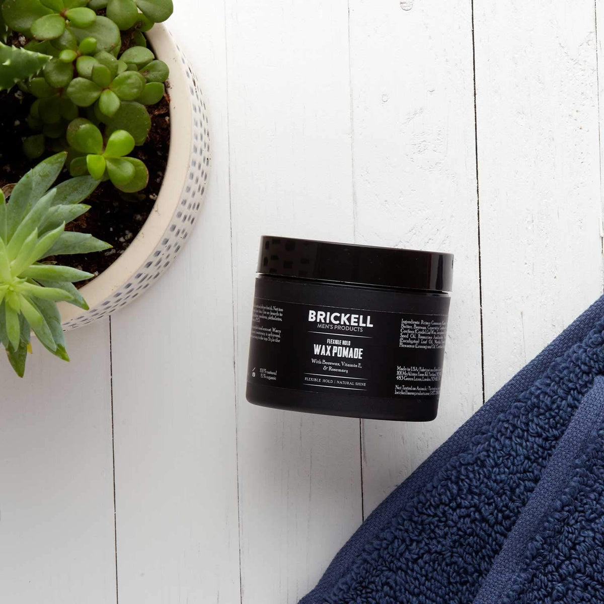 Brickell Men's Products Brickell Men's Flexible Hold Wax Pomade for Men, Natural and Organic Irritation Free Natural Shine, 59 mL, Scented
