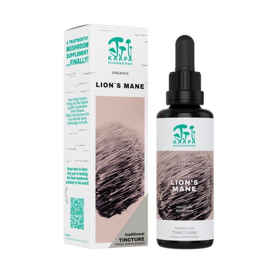 KAAPA MUSHROOMS ORGANIC LIONS MANE MUSHROOM EXTRACT TINCTURE | Unique & Potent Triple Extraction Method | Grown in Finland | Mushroom Supplement for Cognitive Function, Brain & Memory | 50ml
