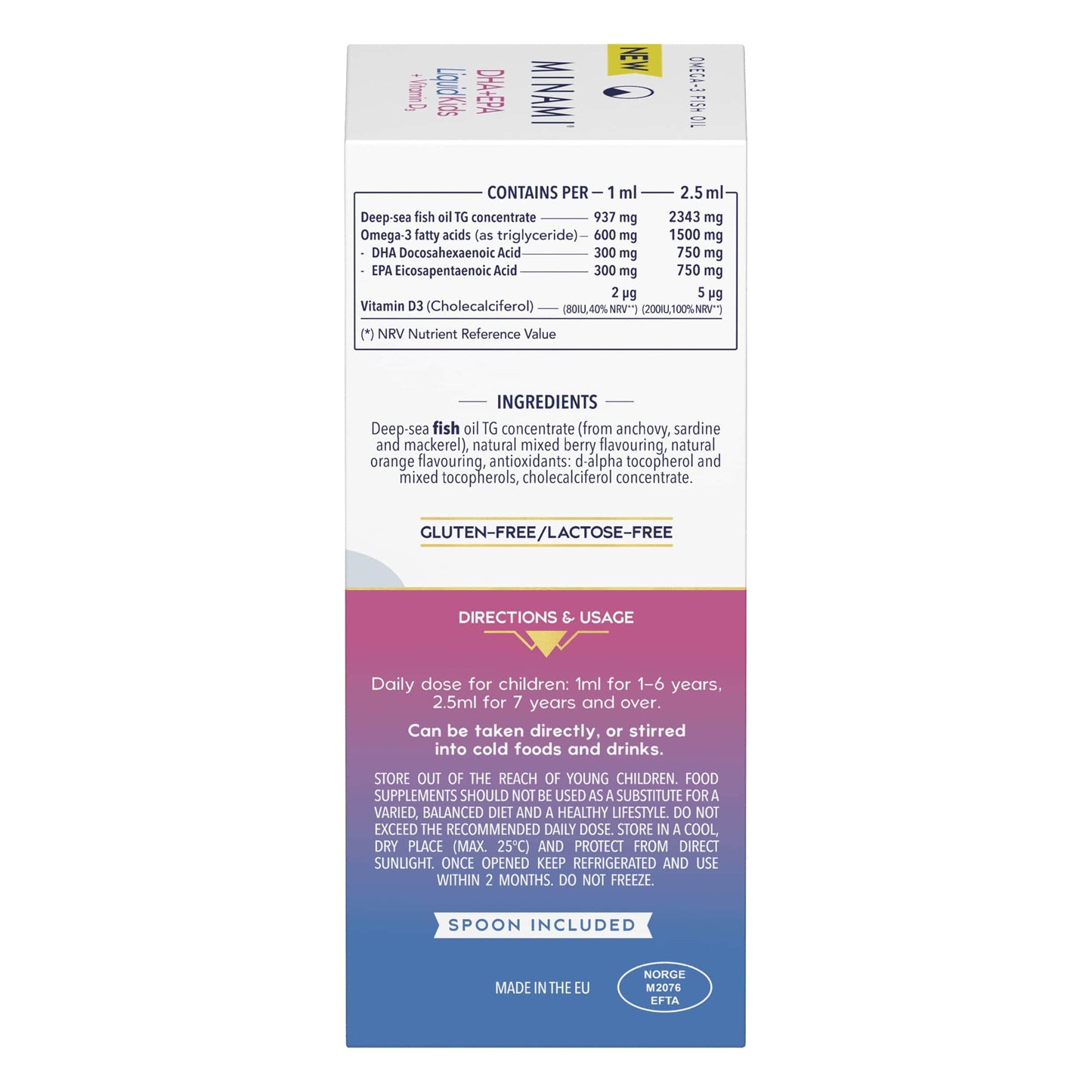 MINAMI DHA+EPA Liquid Kids + Vitamin D3 - 100ml