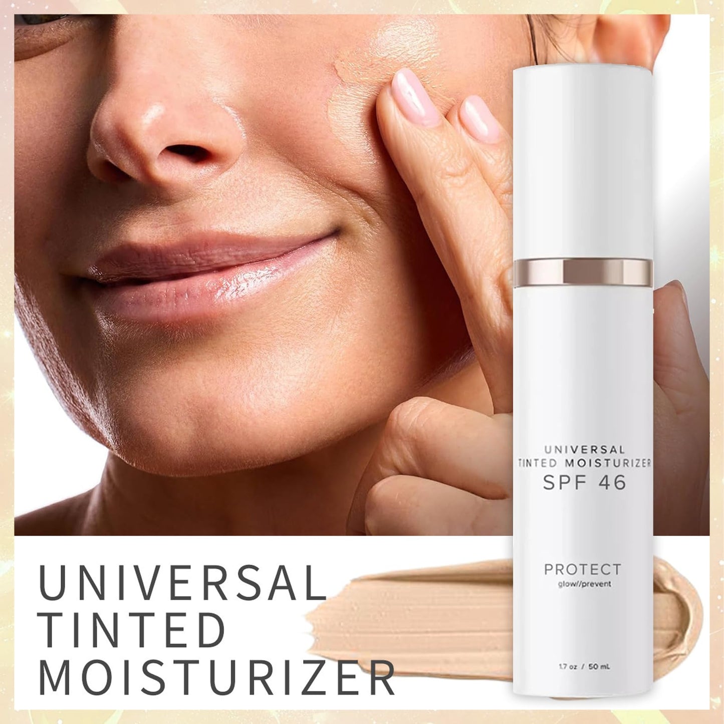 MINSHZEE Tinted Moisturizer With SPF 46 Anti-Aging Face - Tinted Sunscreen For Face Universal Against UV For Women