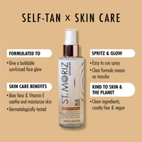 ST. MORIZ St Moriz Advanced Tanning Face Mist in Medium | With Aloe Vera & Vitamin E For Gradual Face Tan & Skin Care Benefits | Hydrating Vegan Fake Tan Spray for Face | Tanning Water | Cruelty Free | 150ml