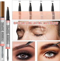 SONGVISON Eyebrow Pencil with Eyebrow Gel,Eyebrow Pencil 2-in-1 Microblading,2024 New 3D Eyebrow Tint Styling Cream Waterproof and Sweat Proof Keeps Your Makeup Non-Fading (#02 Dark brown)