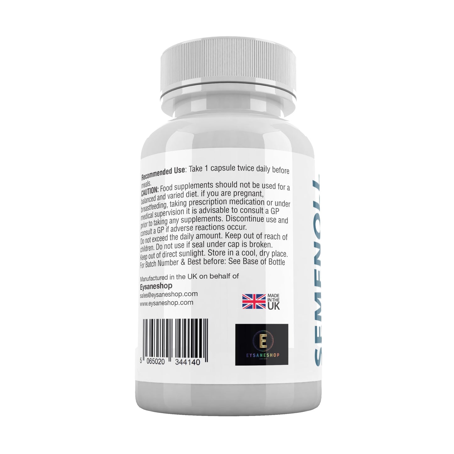 EYSANESHOP Semenoll Male Performance Formula 60 Capsules - 1 Month Supply