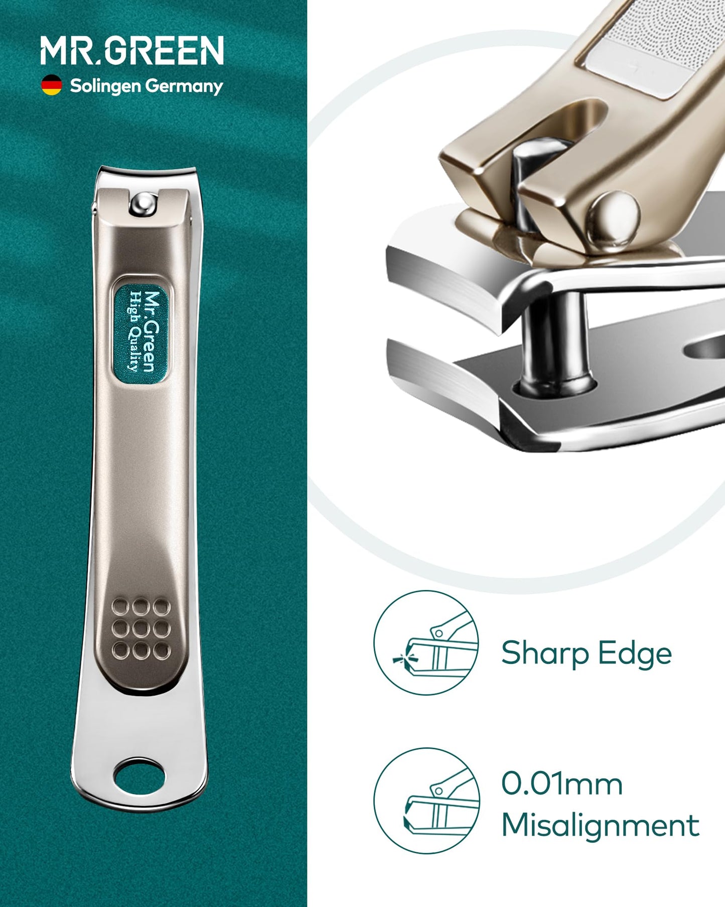 MR.GREEN Manicure Set with Portable Travel Case,Nail Clippers Gift and Family Set, Medical Grade Stainless Steel(4 Pieces) (Mr-6105)