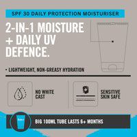 LIFEJACKET LifeJacket Daily Protection Moisturiser SPF 30 - Broad Spectrum Anti Fatigue, Anti-Ageing, Anti Wrinkle, UV Defence Face Cream for Sensitive Dry Skin (100ml (Pack of 1))