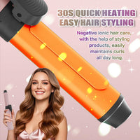 Sadodo Mini Rechargeable Hair Curler,Portable Small 20MM Cordless Curling Wand,Quick Heating,3 Temperature Setting,Negative Ion Hair Care Oil Panel,for Home Travel Office Hair Curling,Styling (Pink)