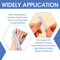 Diamond Deb Nail File, Foot Dresser Stainless Steel Double Sided Diamond Dust Coating Dry Skin Remover Strong Metal Nail File File Podiatry Foot Care Instruments for Women and Men (6" & 7")