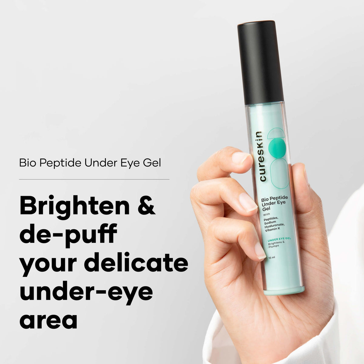 Cureskin Under Eye Gel for Dark Circles for Women and Men | Bio-Peptide Under Eye Gel to Reduce Dark Circles, Puffiness & Wrinkles | Under Eye Cream for Men and Women