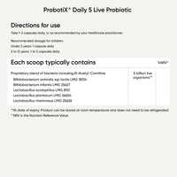 Nutri Advanced - ProbotiX Daily 5 Live Bacteria Probiotic Supplement - 30 Capsules