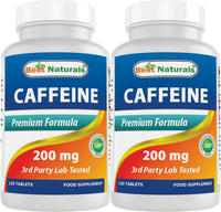 Best Naturals Caffeine Maximum Potency 200mg 120 Tablets (120 Count (Pack of 2))
