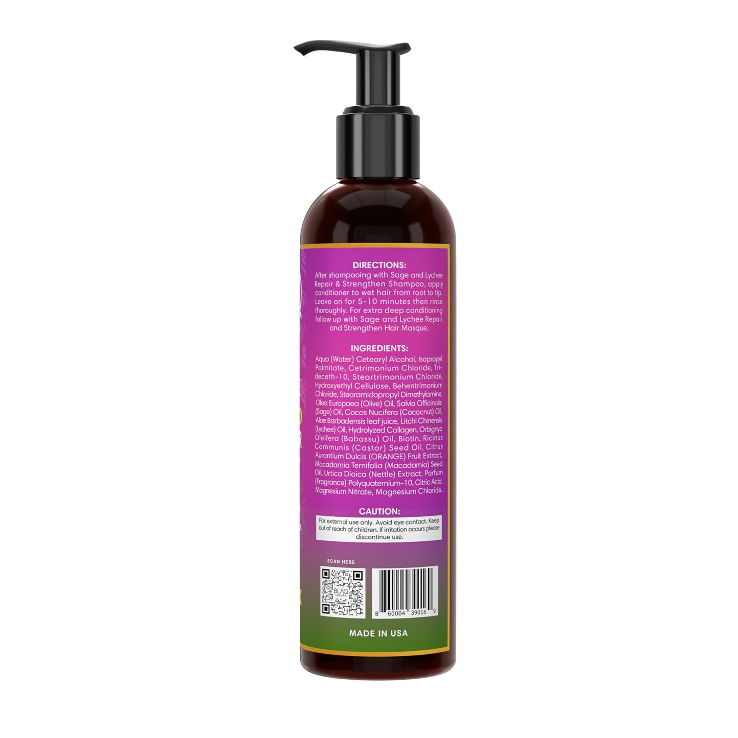 blaq luxury Blaq Luxury Sage & Lychee Repair and Strengthen Conditioner 12oz