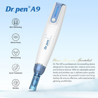 Dr. Pen Dr.Pen A9 Microneedling Pen Kit Wireless Micro Needling Derma Pen for Face and Body 6 Speed Adajustable with 12 pin 24 pin 36 pin Nano Round Cartridges for Women and Men UK Plug