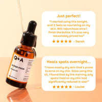 Q+A Super Food Facial Oil (30ml), Natural Vitamin-Rich Face Oil with Jojoba, Vitamin E Oil for Skin, Deeply Nourishes and Hydrates Dry, Sensitive, and Normal Skin, Boosts Skin Radiance and Glow
