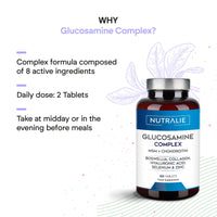 NUTRALIE Glucosamine and Chondroitin MSM, Collagen, Hyaluronic Acid, Boswellia, Selenium and Zinc - 120 Tablets Glucosamine Complex Nutralie