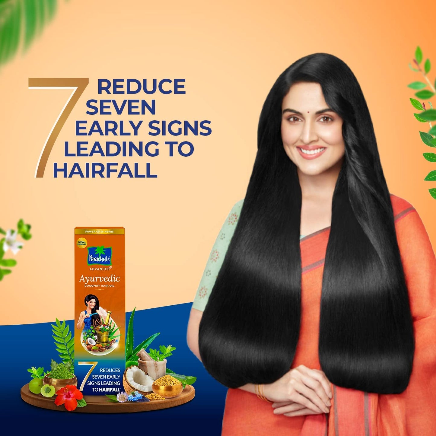 Parachute Advanced Ayurvedic Hair Oil - Controls Hair Fall Control and grows hair longer 180ml by Parachute