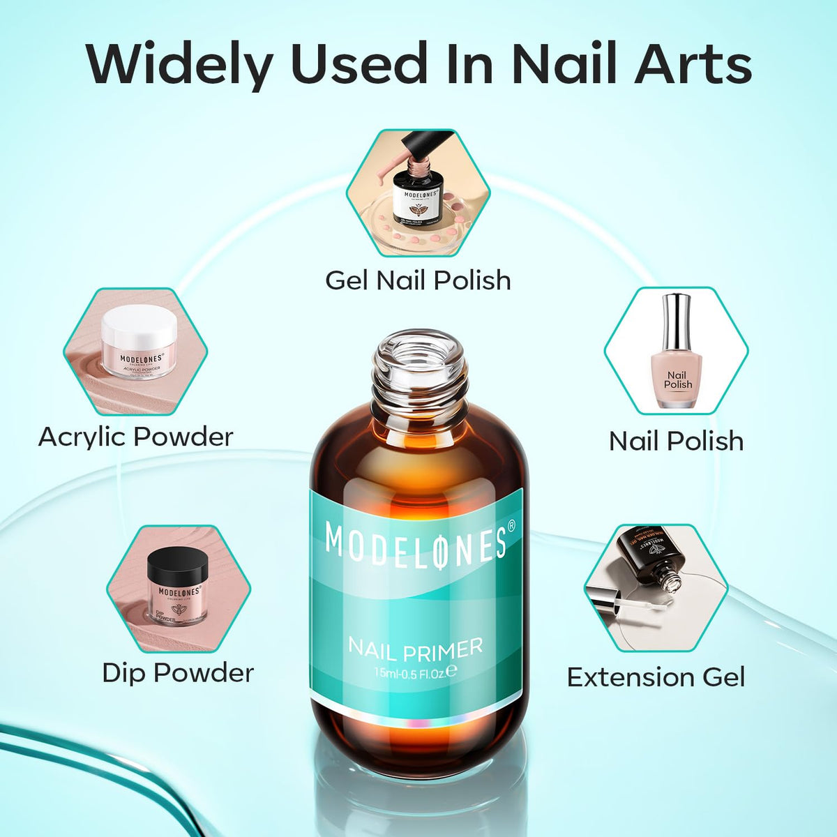modelones Modelones 15ml Professional Natural Nail Bond Primer, Acid-Free, Superior Bonding for Gel Nail Polish, Adhesives UV Gel System Manicure Tips Functional Use