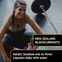 Healthspan Elite All Blacks CurraNZ Blackcurrant Extract 300mg (1 Month Supply) | Helps The Body Overcome Stress & Exertion | 300mg Natural Extract Per Capsule | 35% Anthocyanin | Vegan Friendly