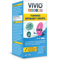 VIVIO JUNIOR Vivio Junior Tummies Bifibaby Drops - A Probiotic & Vitamin D3 Supplement for Babies & Children with Live Bacteria Strains to Support Gut Health and Immunity - 30 Day Supply