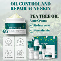 Tea Tree Acne Skincare Set for Teenage Girls & Women - Facial Kit with Cleanser, Toner, Serum, Cream & Gel - Acne Treatment, Oil Control & Pore Minimising - Beauty Gift Set for Women
