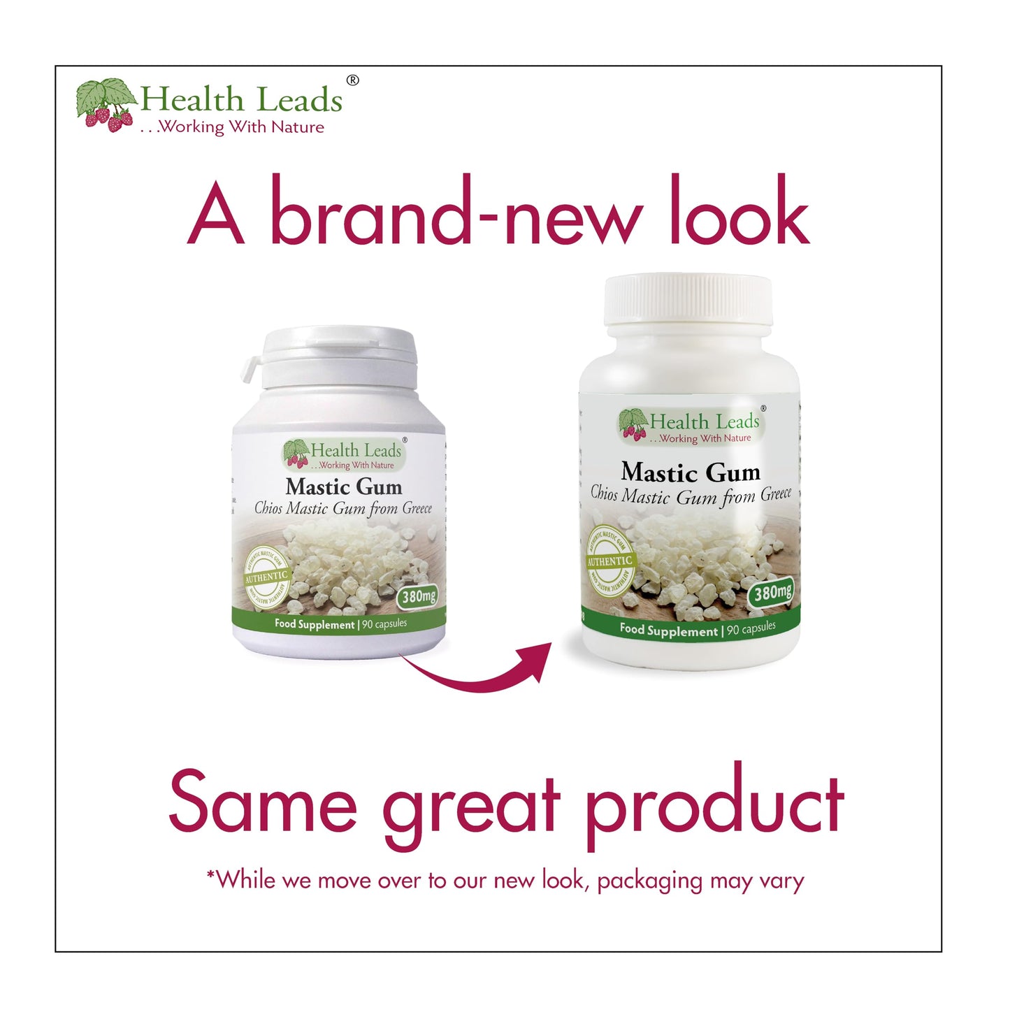 Health Leads ...Working With Nature Natural Greek Chios (Xios) Mastic Gum 380mg x 90 Capsules, 100% Authentc Mastiha from Greece, Vegan, Magnesium Stearate Free & No Nasties, Manufactured in Wales