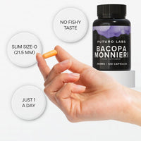 Futuro Labs Bacopa Monnieri Capsules 350mg - Brain/Memory Supplements - Made in The UK - 4 Month Supply - Vegan, Non-GMO, Gluten-Free. Natural Ayuverdic Supplement Bacopa Extract