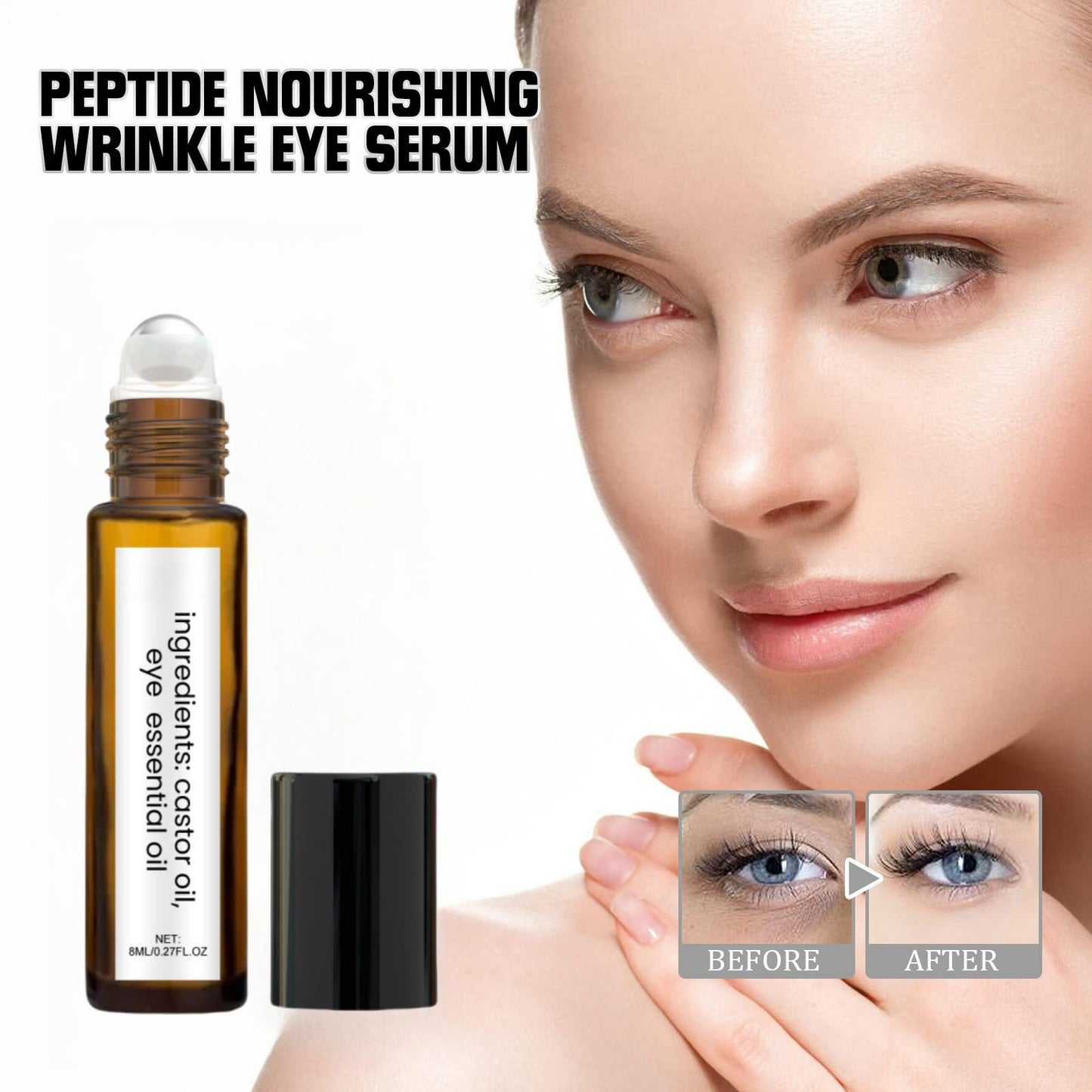 BigyQiu Rollerball Castor Oil,Under Eye Rollerball,Eye Cream for Dark Circles,Castor Oil and Frankincense Eye Roller Ball Oil,Anti Wrinkle Eye Cream,Firming Eye Cream,Eye Cream for Dark Circles