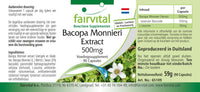 fairvital Fairvital | Bacopa Monnieri Extract 500mg, Brahmi, Vegan, Without Magnesium Stearate, 90 bacopa Capsules