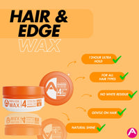 Allored Professional Allored Castor Oil Hair & Edge Styling Wax 150ml with Melon Scent | 12 Hours Hold Edge Control | Gummy Wax | Hair Wax For Men & Women