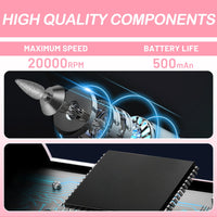 Bettinay 4 Speeds Nail Grinder for Thick Toenails Set, Electric Nail File for Various Nails and Shapes (18 Grinding Heads)