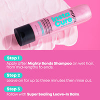 Matrix Instacure Build-A-Bond Mighty Care Conditioner, For Damaged Hair, Repairing Formula, With Citric Acid and Squalane, Strengthens From the Inside, Smooths and Softens, 300ml