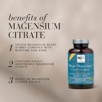 New Nordic Ltd New Nordic Magic Magnesium Citrate Gummies, 1 Month Supply, Magnesium with Maritime Pine Bark Extract, Lemon & Orange Flavour, 60 Count (Pack of 1)