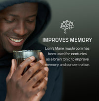 DIRTEA Lion's Mane Mushroom Powder | 2,000mg / Serving | Organic, Vegan & Non GMO | Focus, Memory & Immunity | High Strength Supplement with Zinc | 240g - 120 Servings