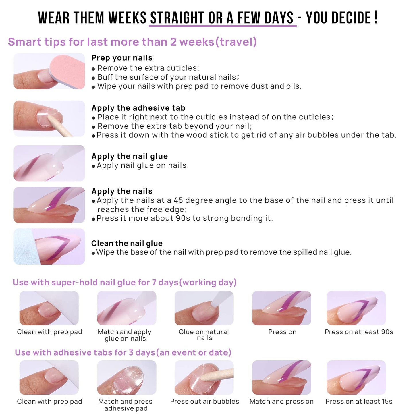 BTArtbox Press On Nails Short - 32 Pcs Ombre False Nails with Glue, Square Soft Gel Fake Nail in 16 Sizes, Natural & Reusable Stick on Nails for Women, Vanilla Cream