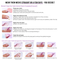 BTArtbox Press On Nails Short - 32 Pcs Ombre False Nails with Glue, Square Soft Gel Fake Nail in 16 Sizes, Natural & Reusable Stick on Nails for Women, Vanilla Cream