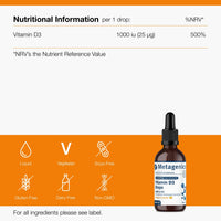 Metagenics Vitamin D3 Liquid Drops - 1000iu Vitamin D for Healthy Immune System, Bones, Muscles & Teeth - Orange, 30ml