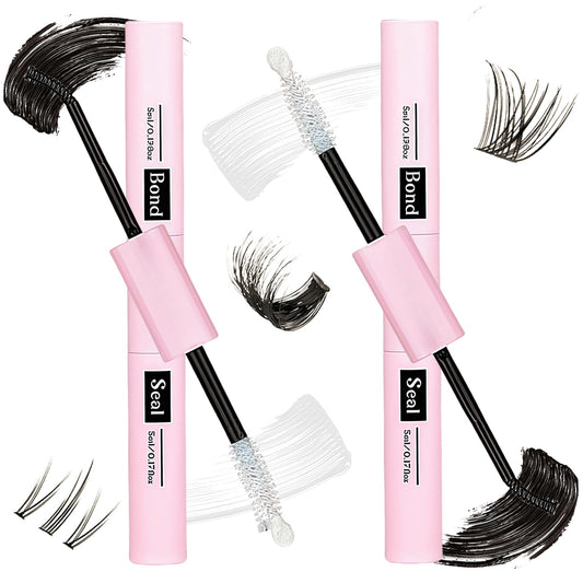 2 Pcs Bond and Seal Lash Glue, Cluster Lash Glue with 72h Hold, Waterproof Bond and Seal for Eyelash Extensions Beginners Self Use at Home - A Surprise Choice