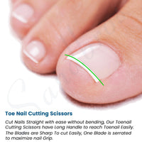 Sandbros Long Handled Toenail Clippers for Thick Nails, 19cm Angled Tip Long Handled Nail Scissors for Toenails, Heavy Duty Long Handled Toenail Scissors for Thick Nails, Podiatry Tools for Elderly, Back Pain