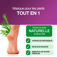 Emtrix Foot Mask Socks All in 1, Moisturising Foot Mask with Natural Tea Tree Oil, Designed to Hydrate, Exfoliate & Soften Cracked Heels in 20 Minutes for Baby Soft Feet - (1 Pair)