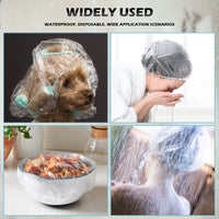 G2PLUS 100PCS Disposable Large Shower Caps - 50CM Plastic Elastic Bath Cap - Waterproof Hair Caps for Home Use, Hotel, Spa, and Hair Salon