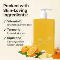 Prosperina Turmeric and Vitamin C Body Lotion | Firming, Brightening,Hydrating & Anti-Aging | Targets Uneven Skin Tone, Age Spots & Sun Damage – For Dry, Dull Skin | 300ml