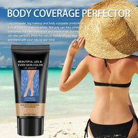 FOCUSUN Leg Makeup Waterproof No Transfer, Leg Make Up to Cover Veins, Concealer Full Coverage, Body Concealer, Tattoo Cover Up Makeup, Even Skin Tone, Easy Application(01 Natural Color,40ml)
