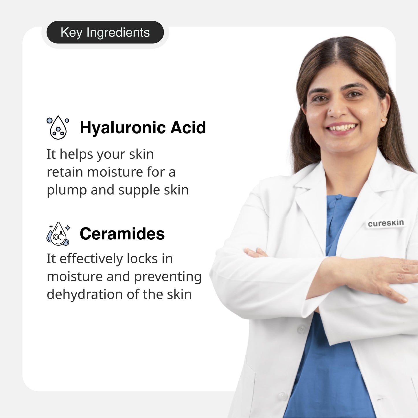 Cureskin Ceramide Moisturizer SPF 40 PA+++ Skin Barrier Repair Face Moisturizer for Men and Women | Hyaluronic Acid Moisturizer for Face | Anti Aging Cream for Women and Men