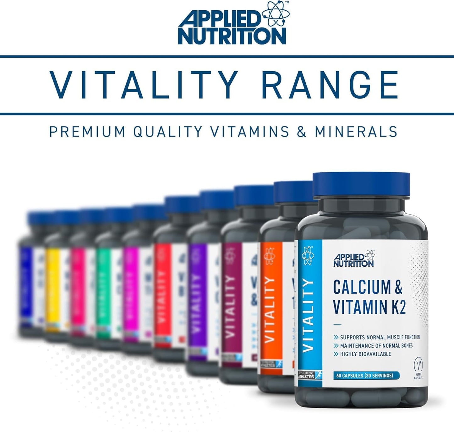 Applied Nutrition Vitamin B Complex High Strength, 90 Vegan Capsules, B1, B2, B3 Niacin, B5, B6, B7 Biotin, B9 Folic Acid, B12, with Choline, Inositol, PABA, Energy and Immune Support, Halal, UK Made