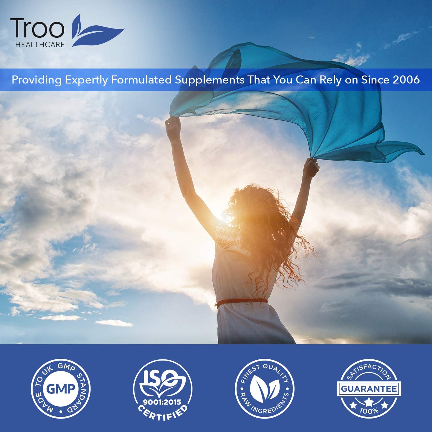 Troo Health Care Vitamin C 500mg Supplement 120 Capsules - High Strength - Easy Swallow - Immune Support Reduces Fatigue